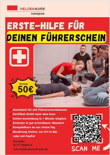 Flyer für Erste Hilfe Kurs für den Führerschein